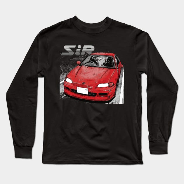 Shingo Shoji's Honda Civic SiR-II (EG6) INITIAL D Long Sleeve T-Shirt by cowtown_cowboy